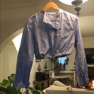 MNG baby blue waterproof crop top